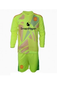 Manchester United Keeper Babyklær Borte Fotballdrakt til barn 2024-25 Lange ermer (+ Korte bukser)